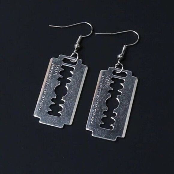 Straight Razor Hoop Earrings - Picture 1 of 2